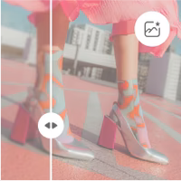 Photo editor improving fashion outfit and shoes photo