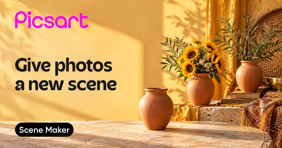 Online scene maker for social media product listings